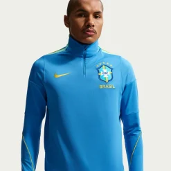 Nike Brazilië Strike Trainingstrui 1/4-Zip 2026-2028 Blauw Geel Mintgroen