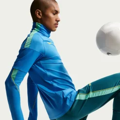 Nike Brazilië Strike Trainingstrui 1/4-Zip 2026-2028 Blauw Geel Mintgroen