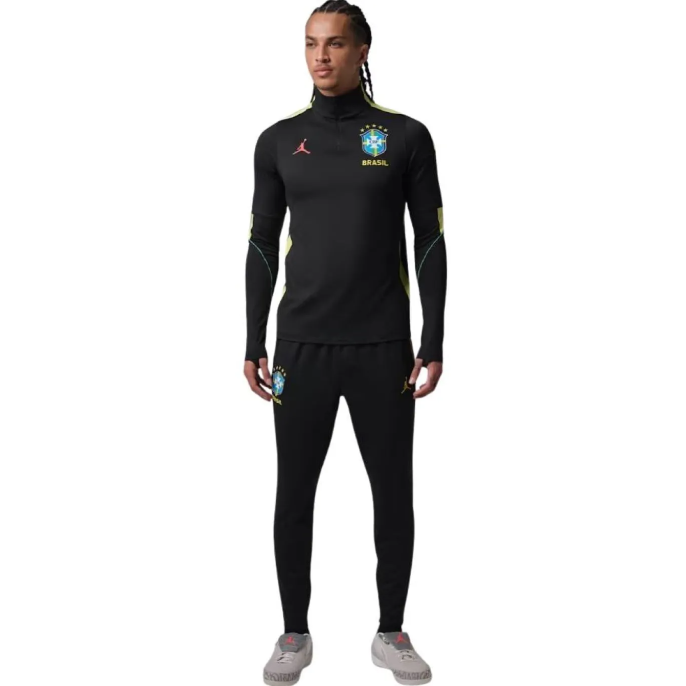 Nike Brazilië x Jordan Strike Trainingsbroek 2026-2028 Zwart Geel Mintgroen