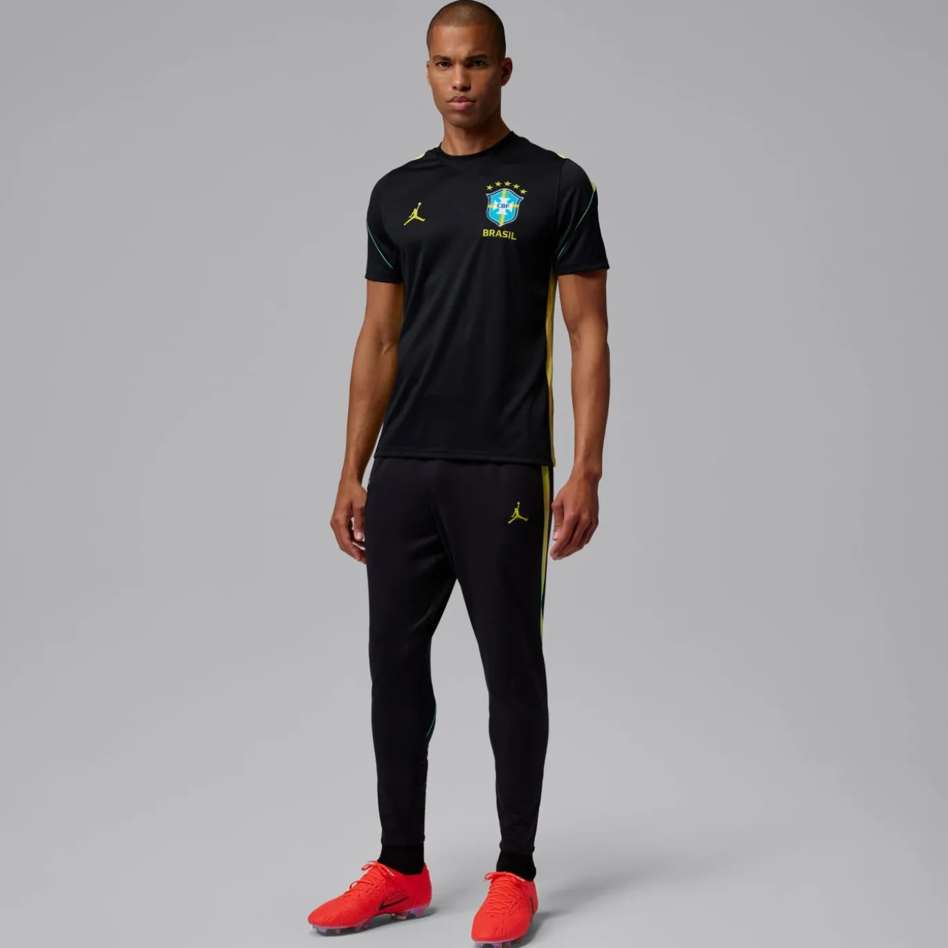 Nike Brazilië x Jordan Strike Trainingsshirt 2026-2028 Zwart Geel Groen Blauw