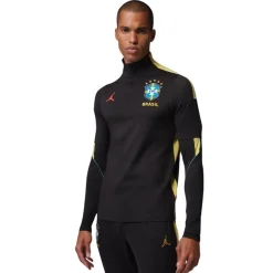 Nike Brazilië x Jordan Strike Trainingspak 1/4-Zip 2026-2028 Zwart Geel Mintgroen