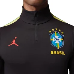 Nike Brazilië x Jordan Strike Trainingspak 1/4-Zip 2026-2028 Zwart Geel Mintgroen