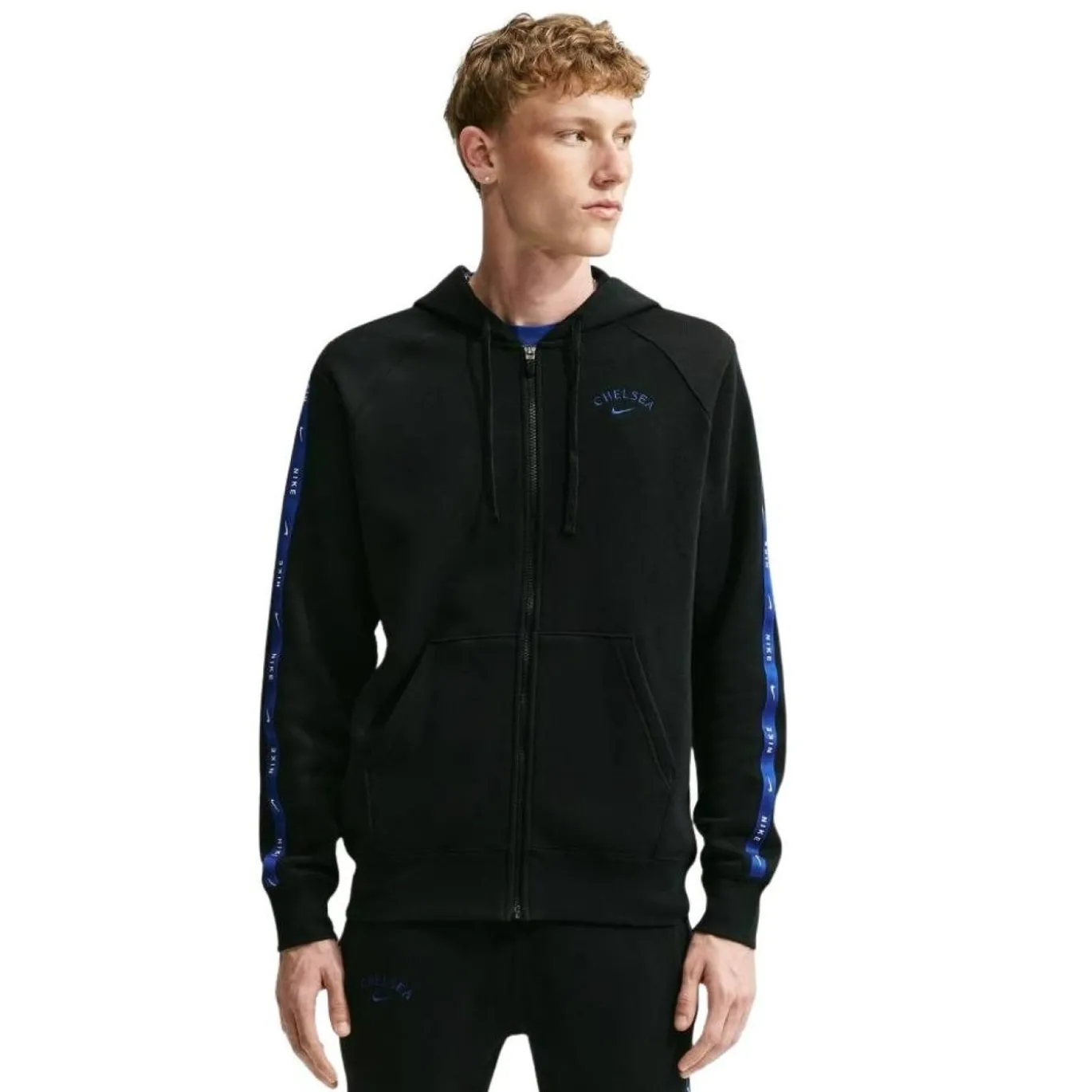 Nike Chelsea City Side Fleece Trainingspak Hooded 2026-2027 Zwart Donkerblauw