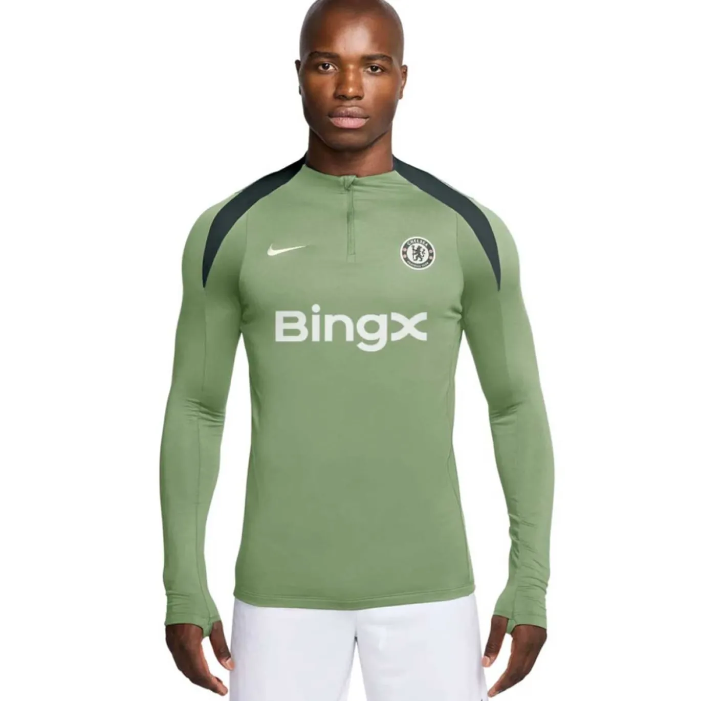 Nike Chelsea Strike Trainingspak 1/4-Zip 2025-2026 Grijsgroen Donkergroen Wit