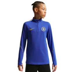 Nike Chelsea Strike Trainingstrui 1/4-Zip 2026-2027 Kids Blauw Goudgeel Wit