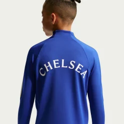 Nike Chelsea Strike Trainingstrui 1/4-Zip 2026-2027 Kids Blauw Goudgeel Wit