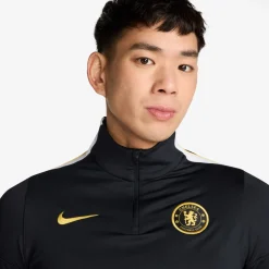 Nike Chelsea Strike Trainingstrui 1/4-Zip 2026-2027 Donkerblauw Wit Goudgeel