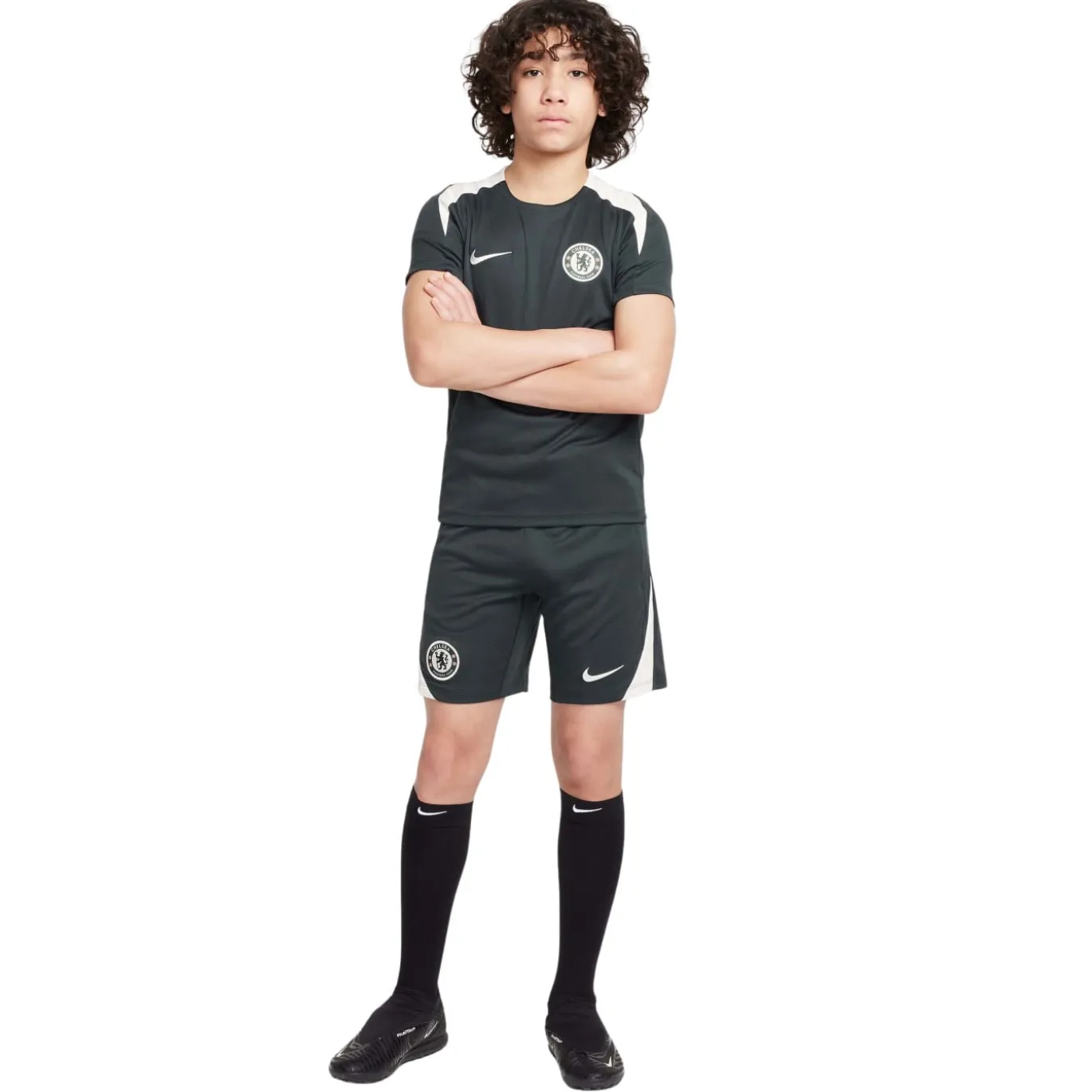 Nike Chelsea Strike Trainingsset 2025-2026 Kids Donkergroen Wit