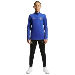 Nike Chelsea Strike Trainingspak 1/4-Zip 2026-2027 Kids Blauw Donkerblauw Goudgeel Wit