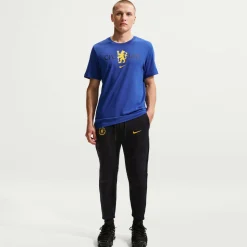 Nike Chelsea Tech Fleece Joggingbroek 2026-2027 Zwart Goudgeel