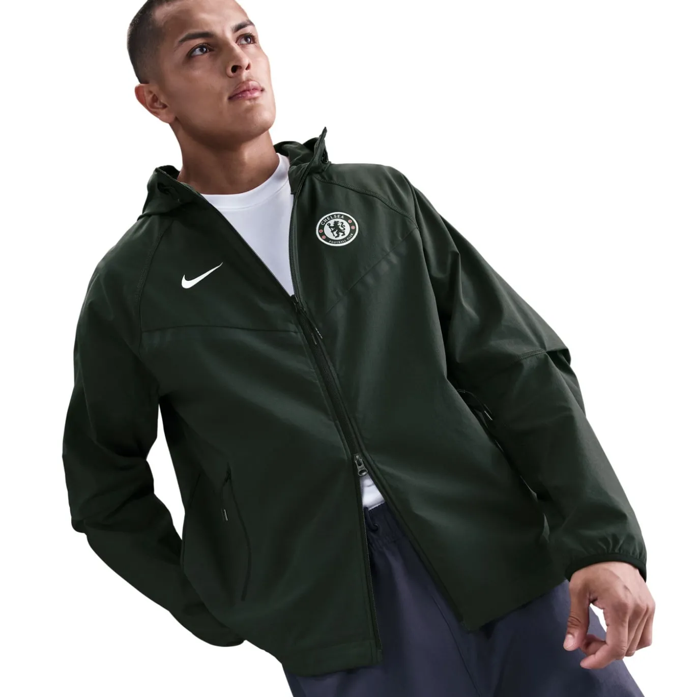 Nike Chelsea Tech Windrunner Jack Woven 2025-2026 Donkergroen Antraciet