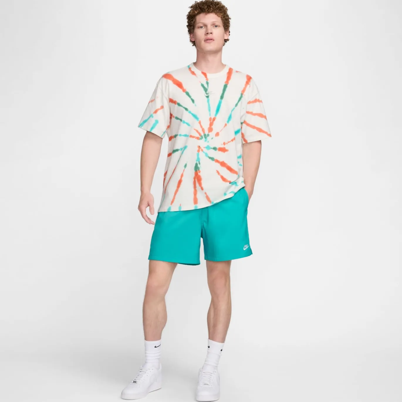 Nike Club Broekje Turquoise Wit