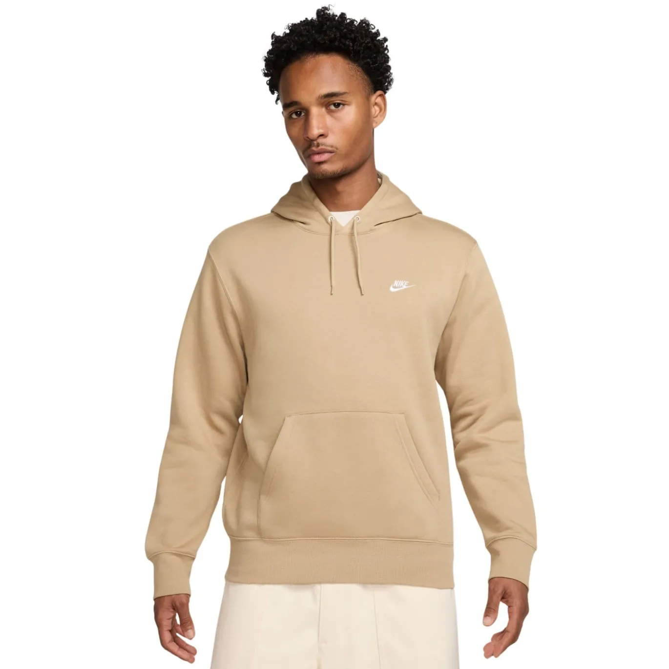 Nike Club Fleece Hoodie Beige Wit