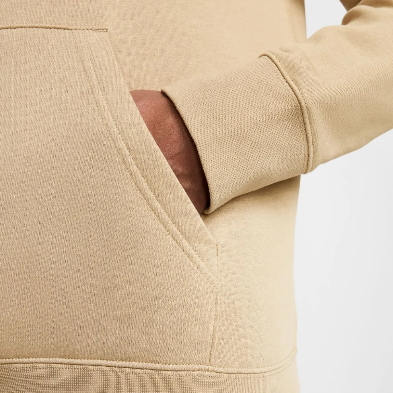 Nike Club Fleece Hoodie Beige Wit