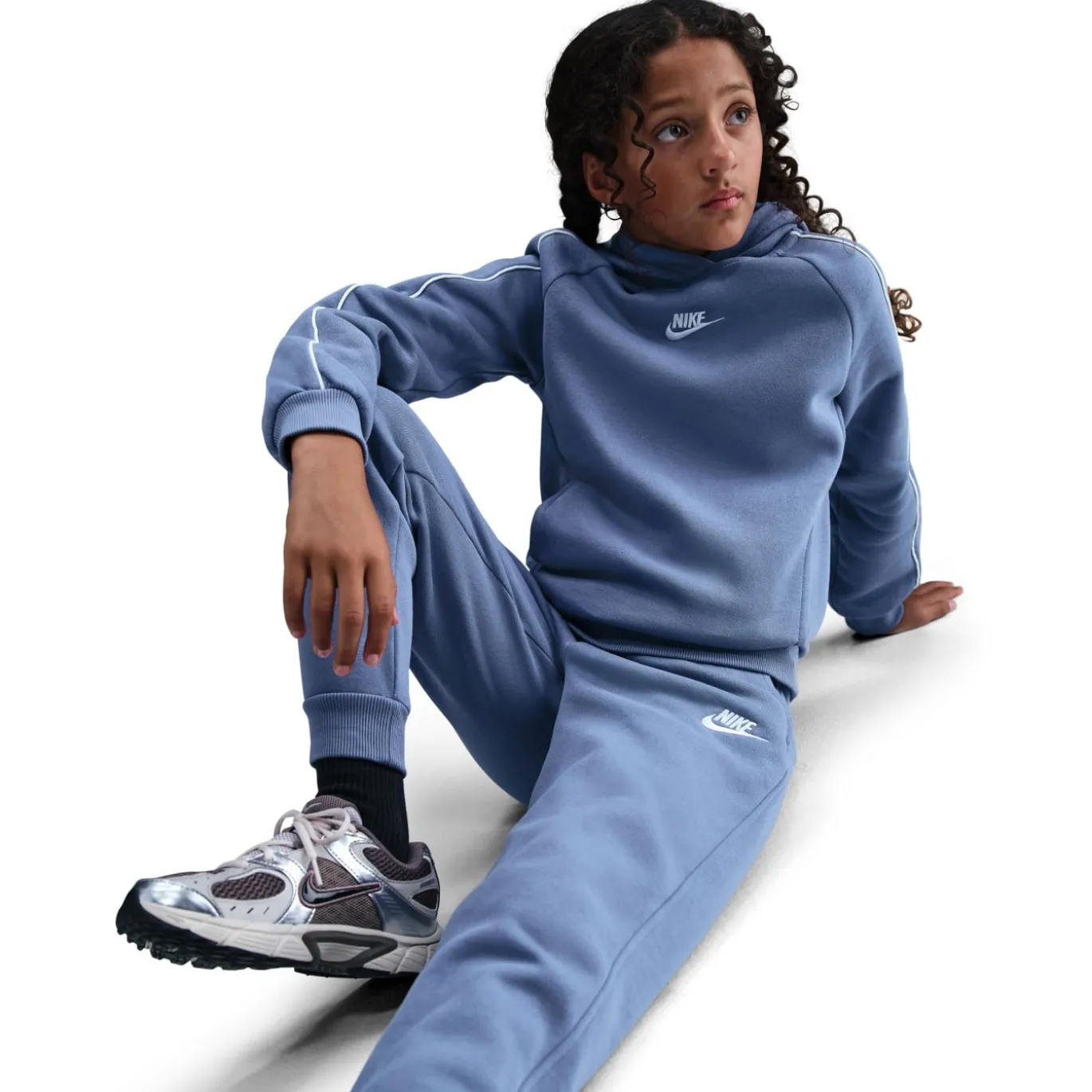 Nike Club Fleece Sportswear Trainingspak Hooded Kids Lichtpaars Wit