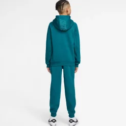 Nike Club Fleece Sportswear Trainingspak Hooded Kids Turquoise Wit