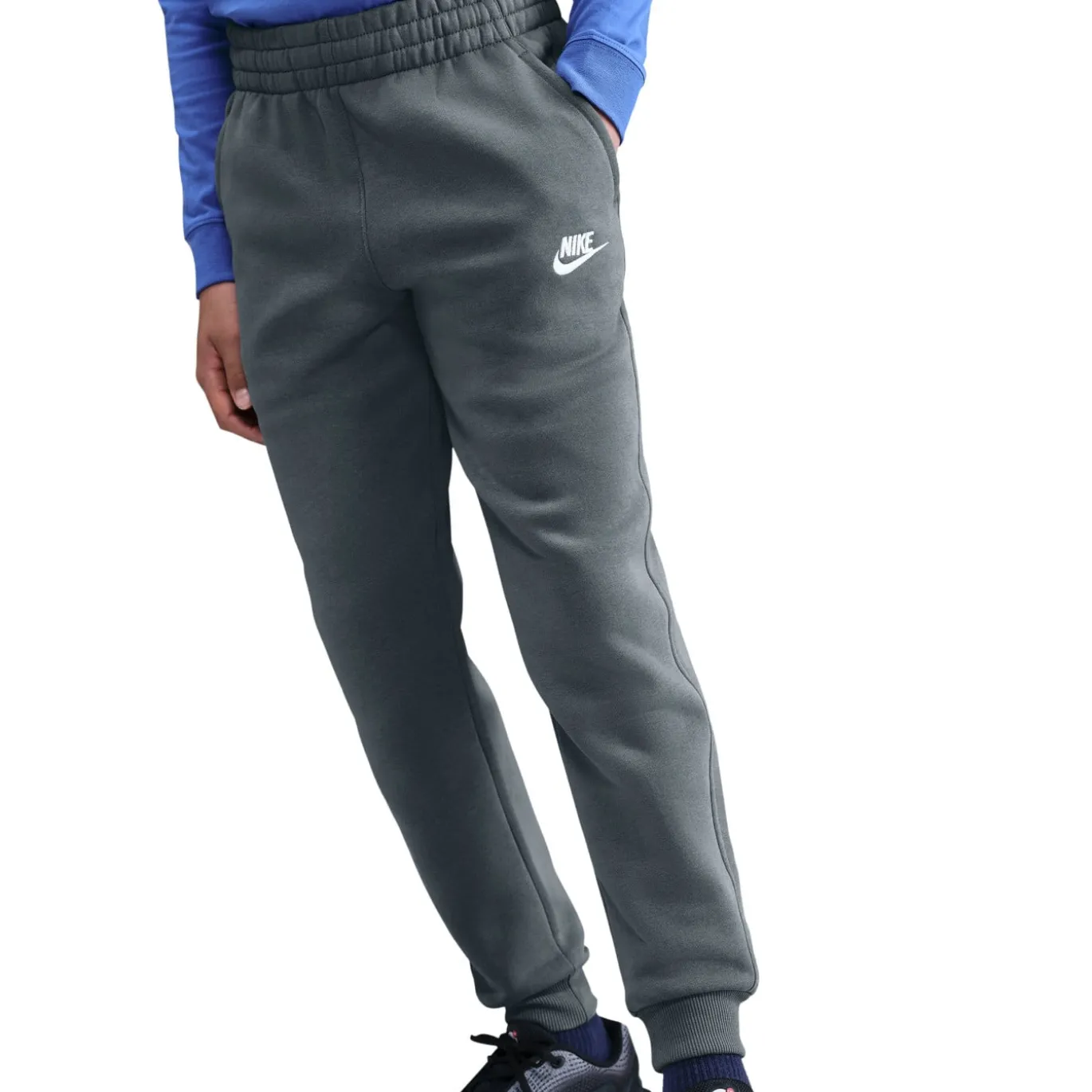 Nike Club Fleece Sportswear Trainingspak Hooded Kids Donkergrijs Wit