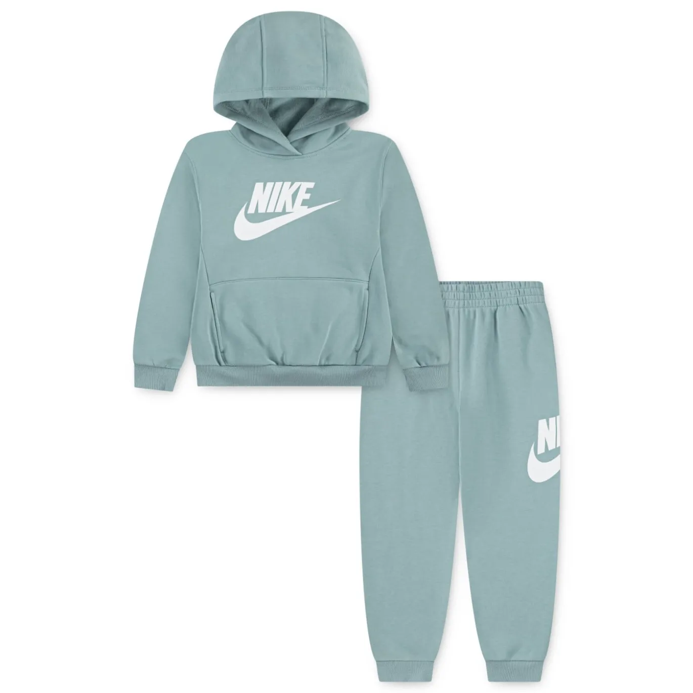 Nike Club Fleece Trainingspak Hooded Peuters/Kleuters Grijsgroen Wit