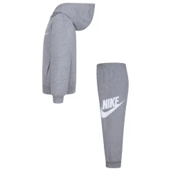 Nike Club Fleece Trainingspak Hooded Peuters/Kleuters Grijs Wit