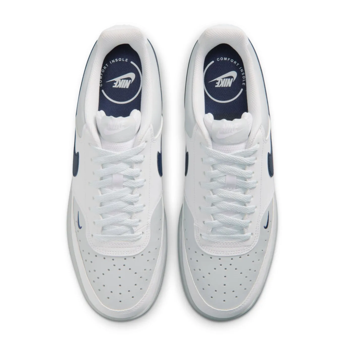 Nike Court Vision Low Sneakers Wit Donkerblauw Platinum