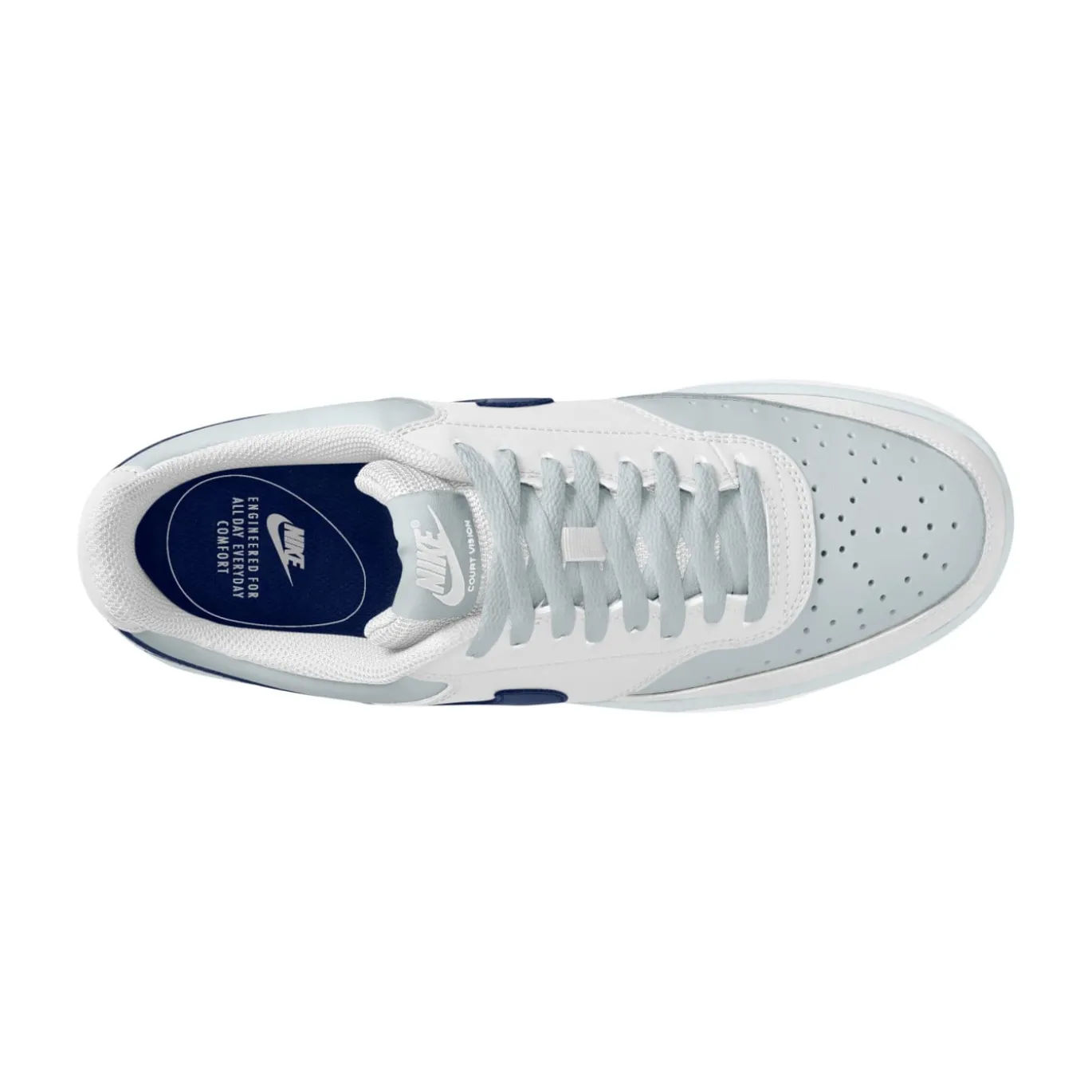 Nike Court Vision Low Sneakers Wit Donkerblauw Platinum