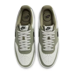 Nike Court Vision Low Sneakers Wit Olijfgroen Zwart