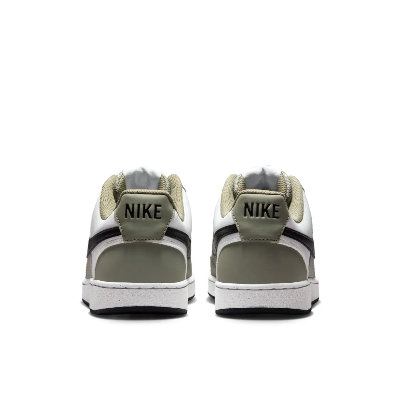 Nike Court Vision Low Sneakers Wit Olijfgroen Zwart