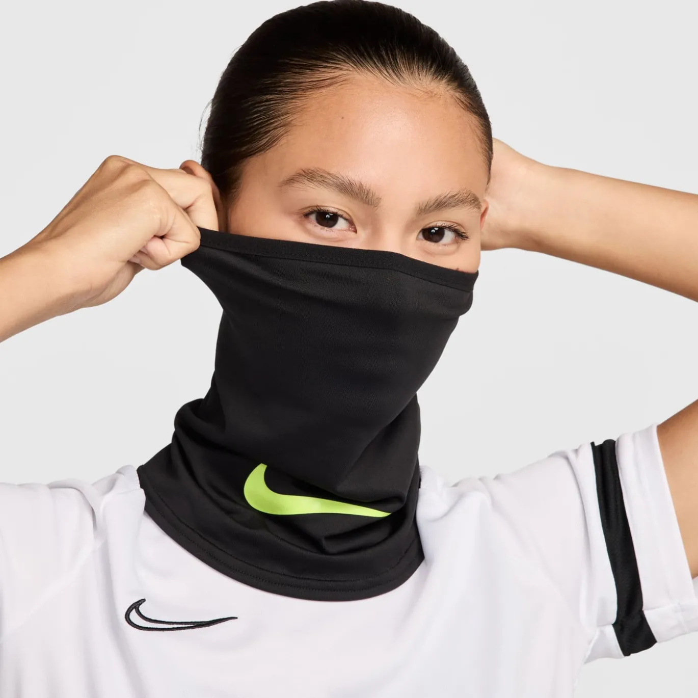 Nike Dri-FIT Academy Nekwarmer Zwart Neongeel