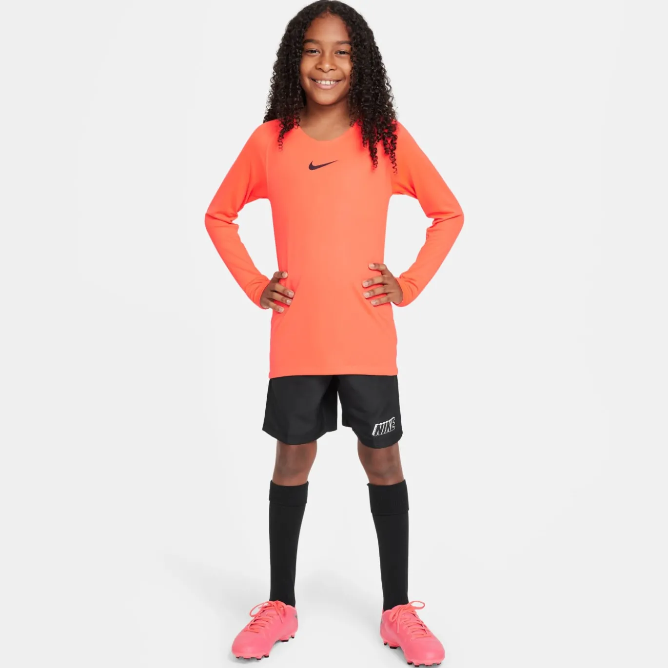 Nike Dri-FIT Park Ondershirt Lange Mouwen Kids Felrood Zwart