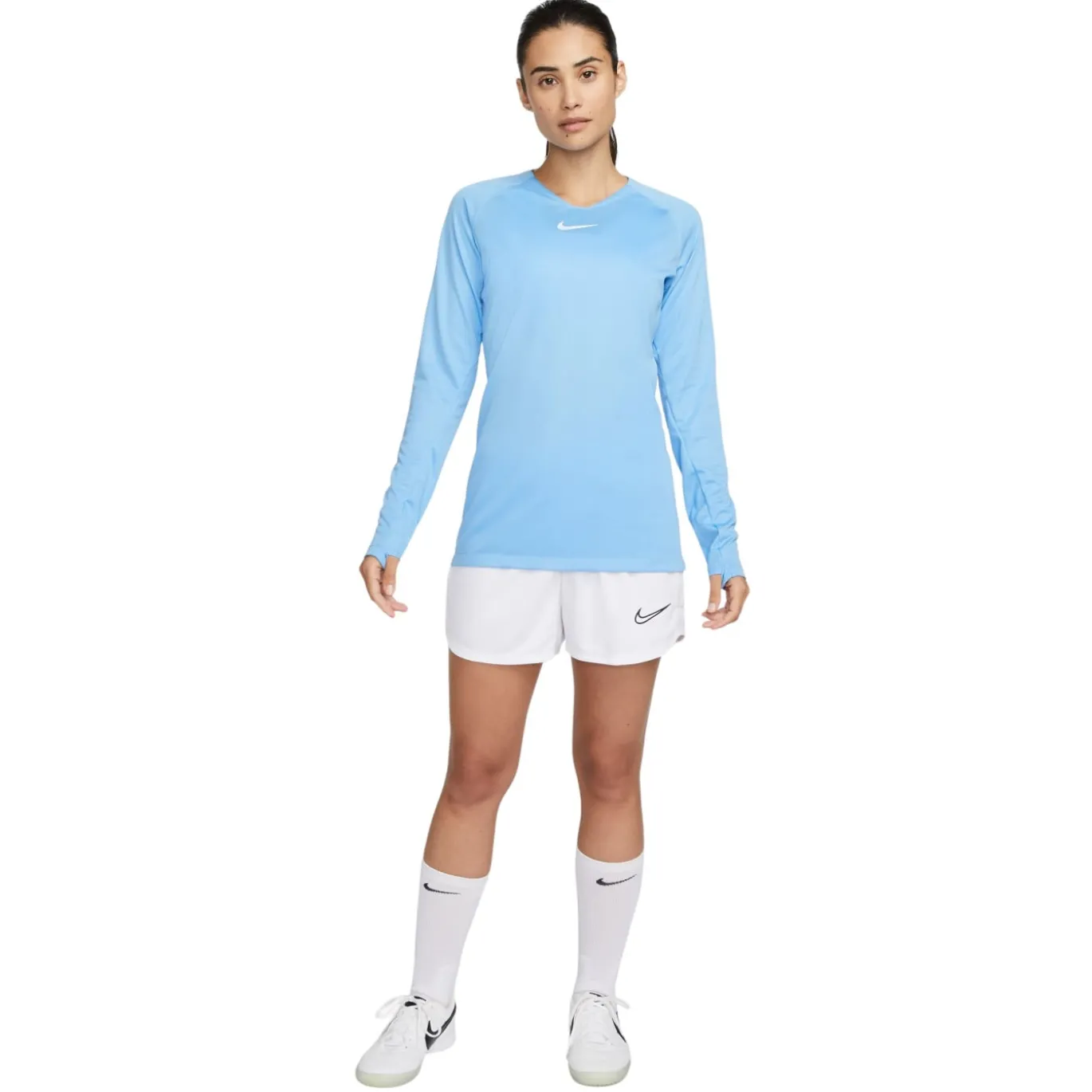 Nike Dri-FIT Park Ondershirt Lange Mouwen Dames Lichtblauw Wit