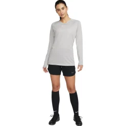 Nike Dri-FIT Park Ondershirt Lange Mouwen Dames Grijs Wit