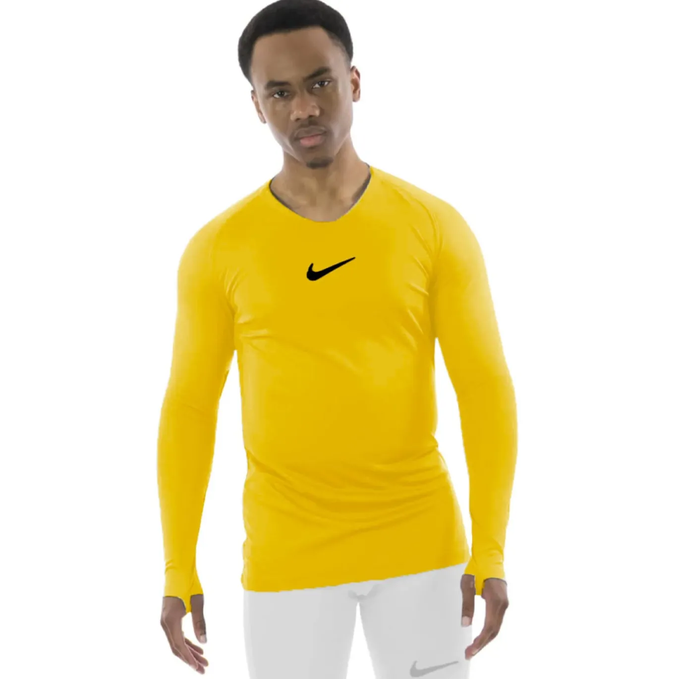 Nike Dri-FIT Park Ondershirt Lange Mouwen Geel Zwart