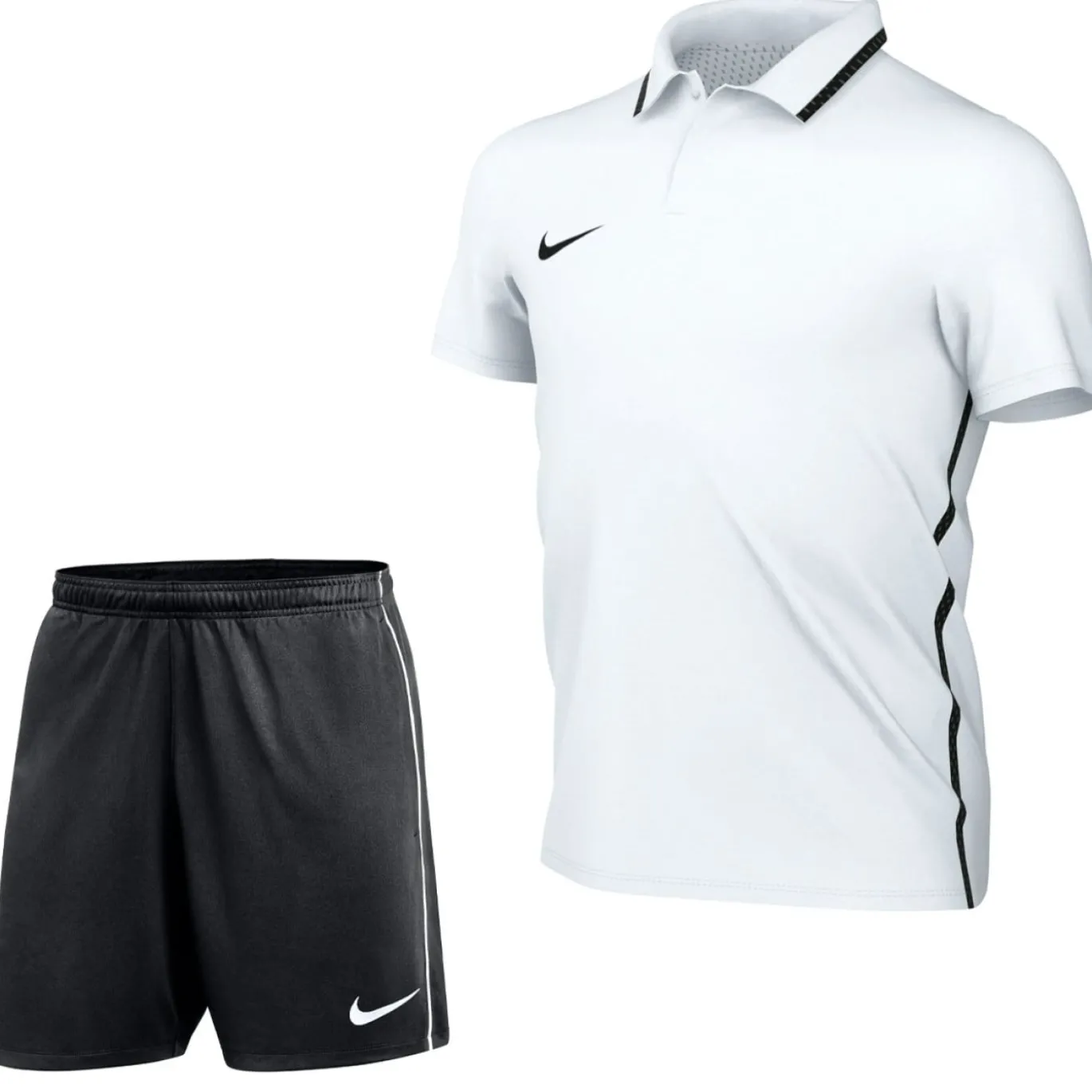 Nike Dri-FIT Park 26 Polo Trainingsset Kids Wit Zwart
