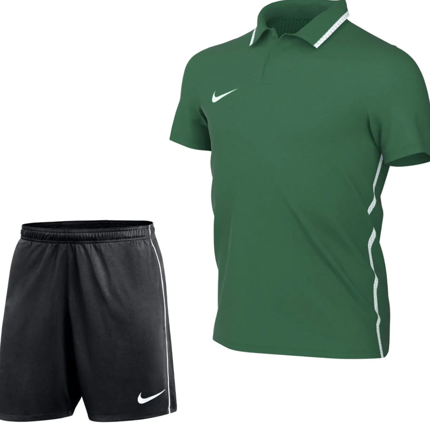 Nike Dri-FIT Park 26 Polo Trainingsset Kids Donkergroen Zwart