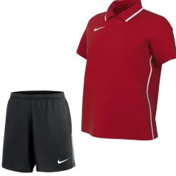 Nike Dri-FIT Park 26 Polo Trainingsset Dames Rood Zwart