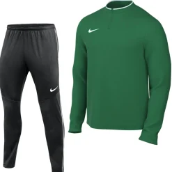 Nike Dri-FIT Park 26 Trainingspak 1/4-Zip Kids Donkergroen Zwart