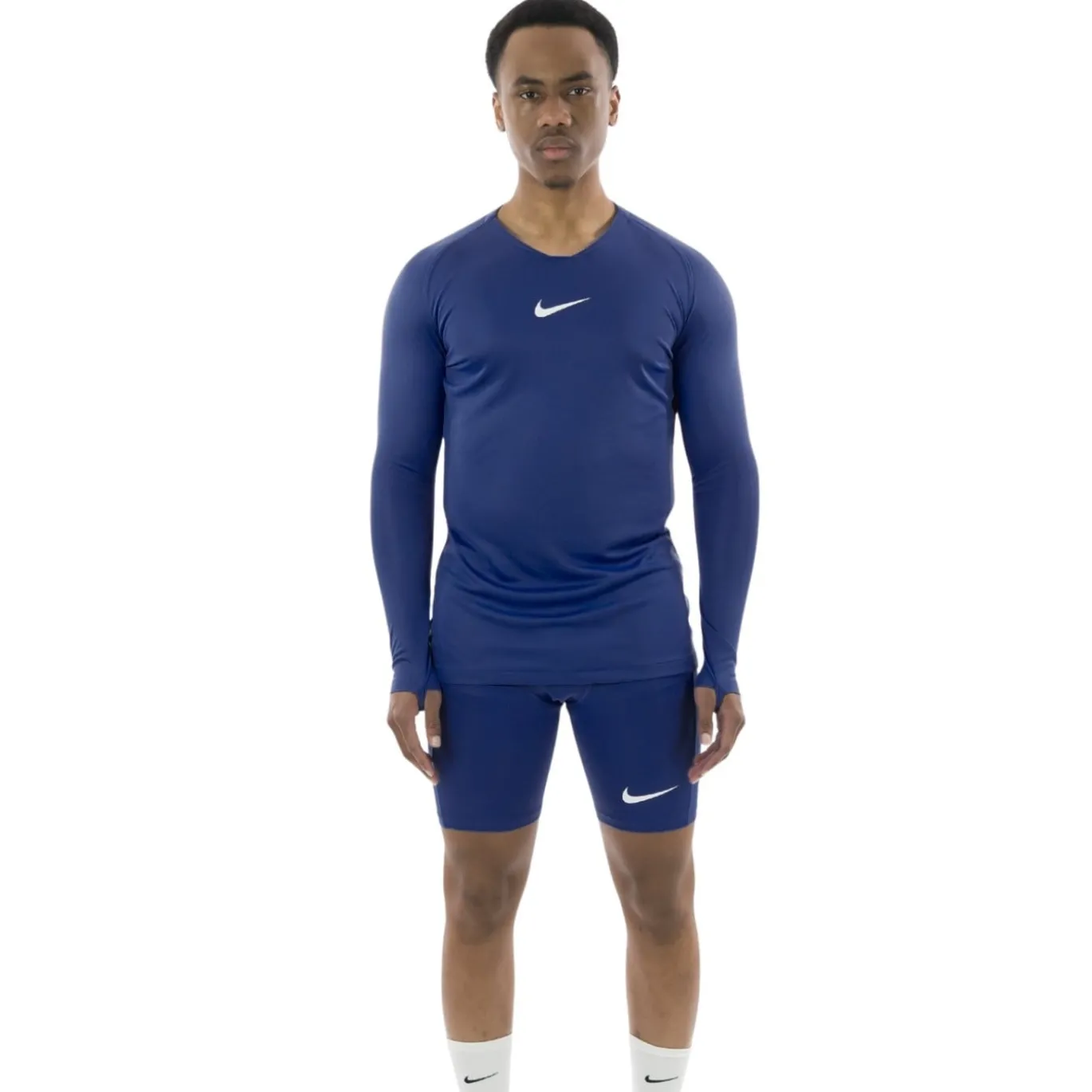 Nike Dri-Fit Park Trainingsset Lange Mouwen Donkerblauw Wit