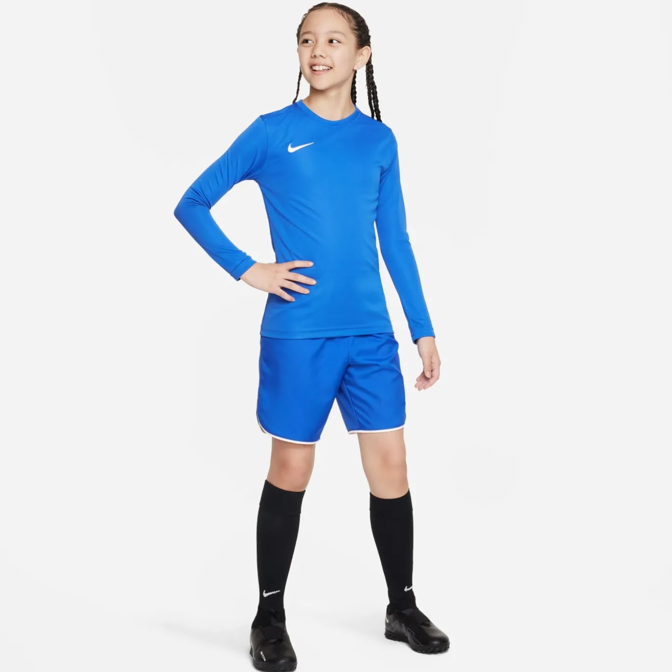 Nike Dri-FIT Park VII Voetbalshirt Lange Mouwen Kids Blauw