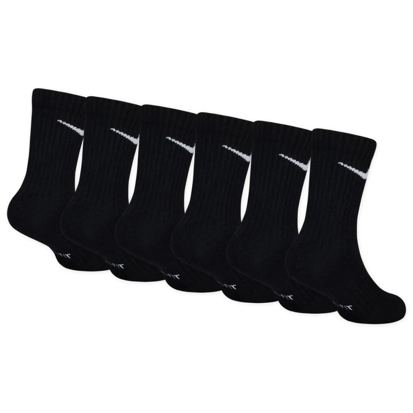 Nike Dri-FIT Performance Basics Crew Sokken 6-Pack Kleuters Zwart Wit