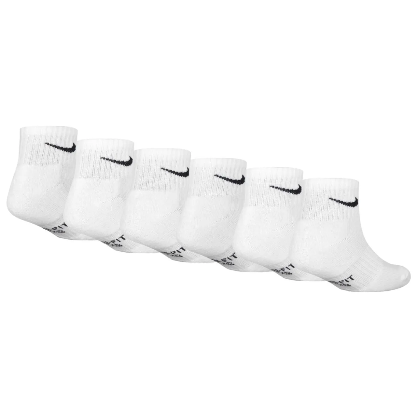 Nike Dri-FIT Performance Basics Enkelsokken 6-Pack Kleuters Wit Zwart
