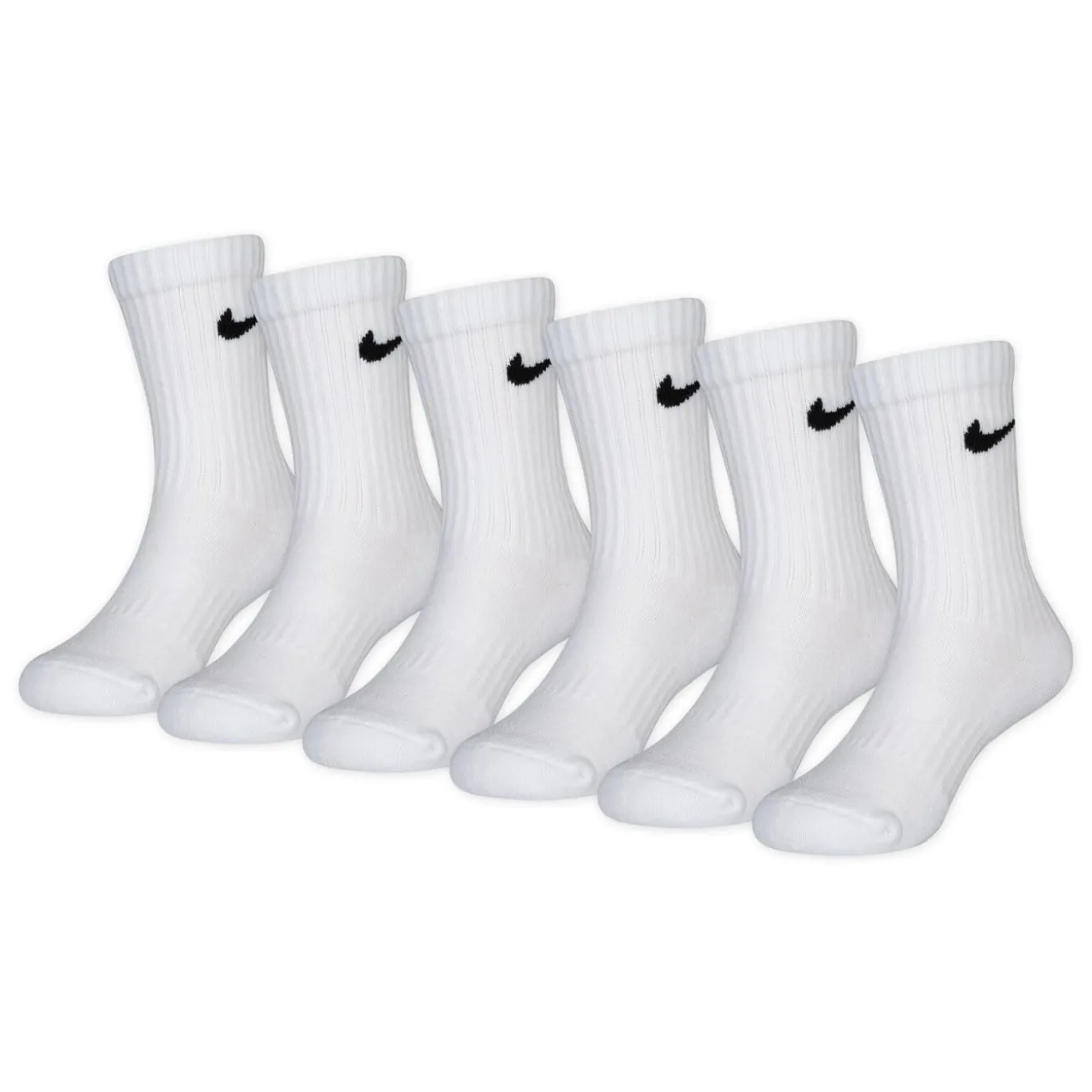 Nike Dri-Fit Performance Basics Crew Sokken 6-Pack Kleuters Wit Zwart