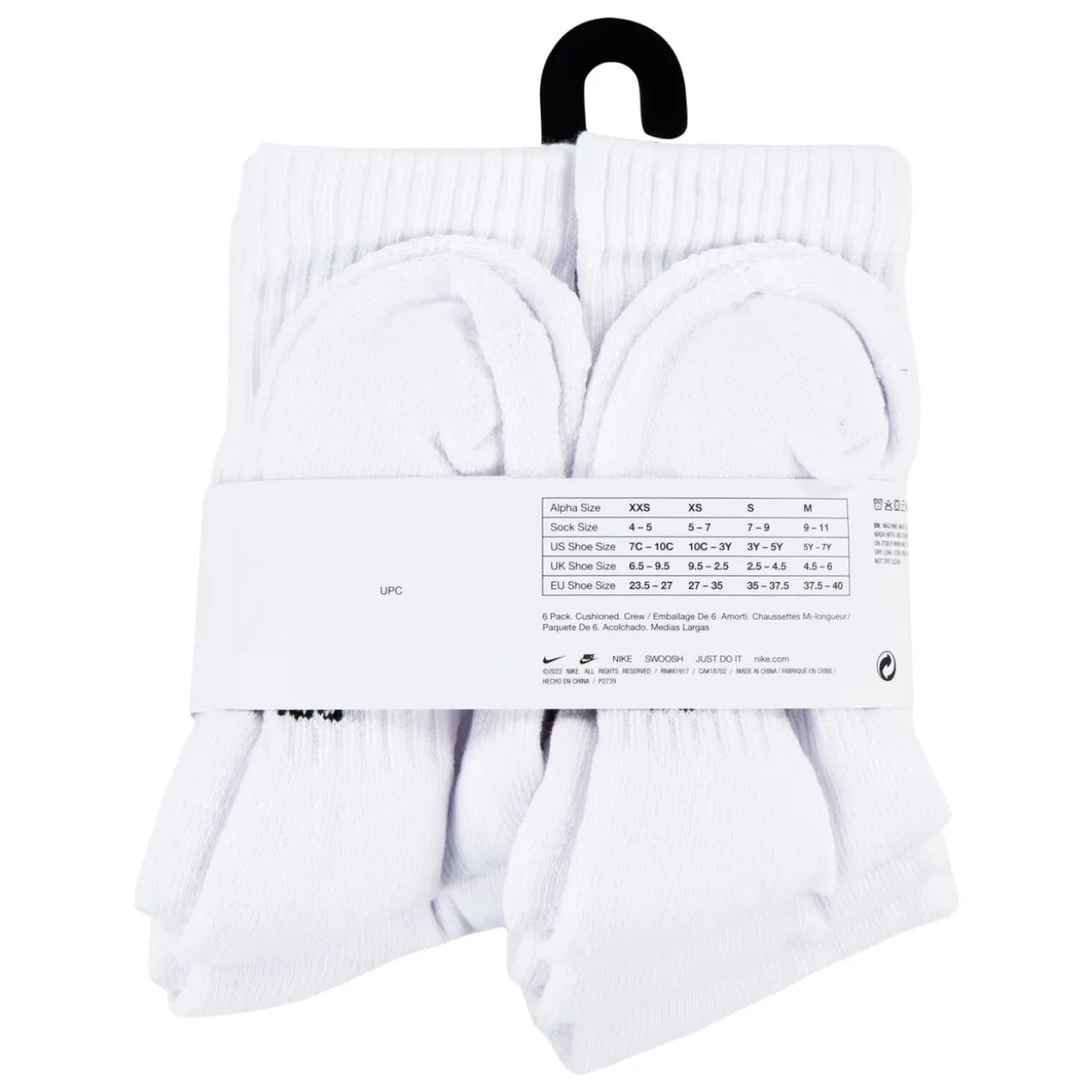Nike Dri-Fit Performance Basics Crew Sokken 6-Pack Kleuters Wit Zwart