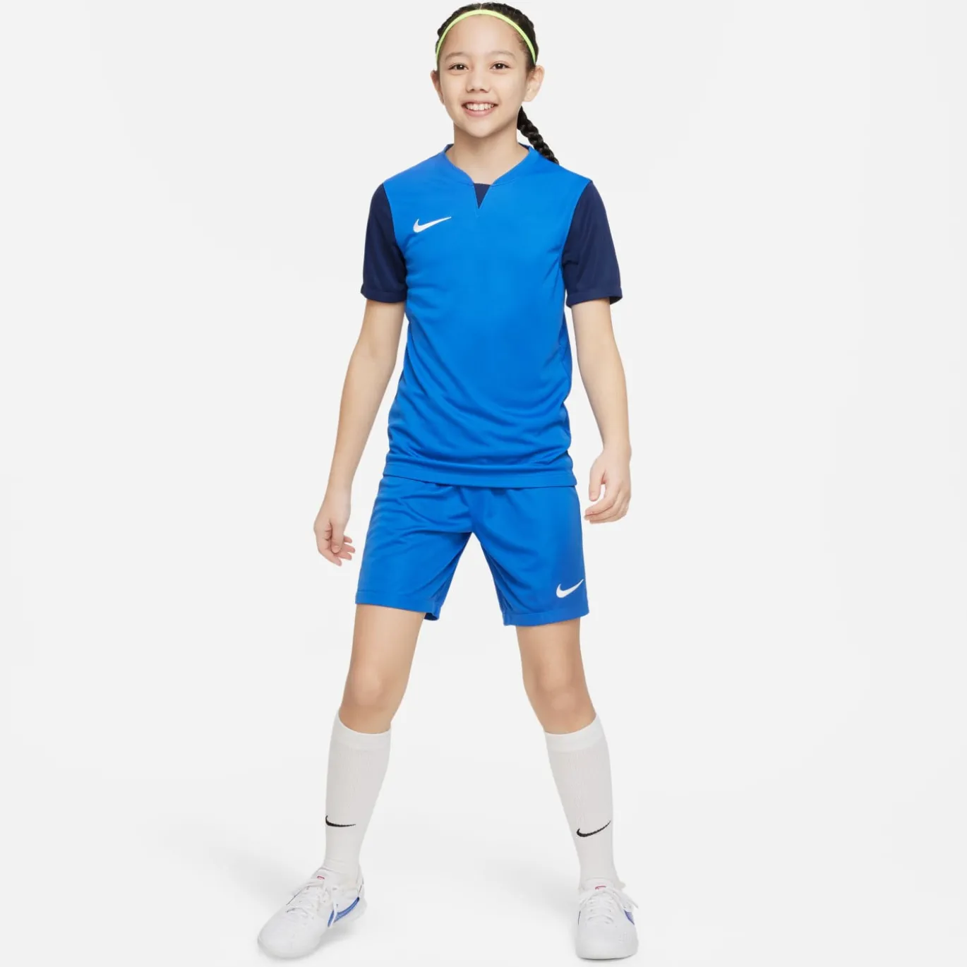 Nike Dri-FIT Trophy V Trainingsshirt Kids Blauw Donkerblauw Wit