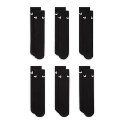 Nike Everyday Crew Sokken 6-Pack Kids Zwart Wit