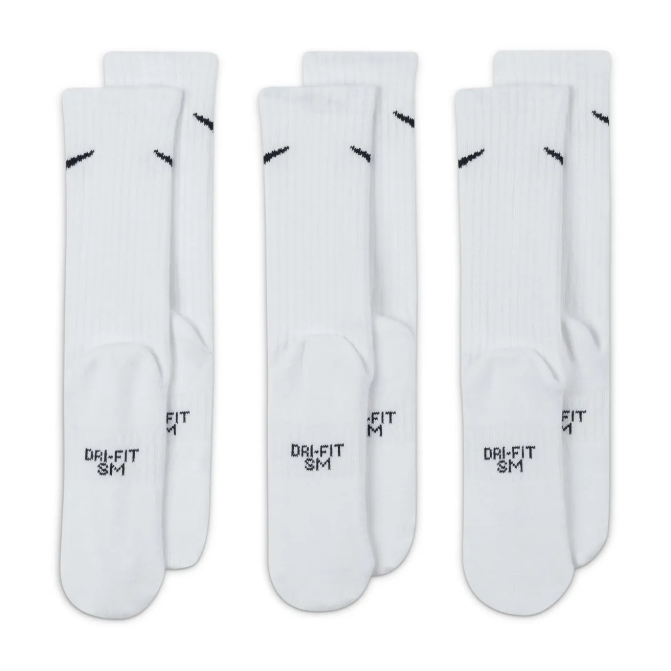 Nike Everyday Crew Sokken 3-Pack Kids Wit Zwart