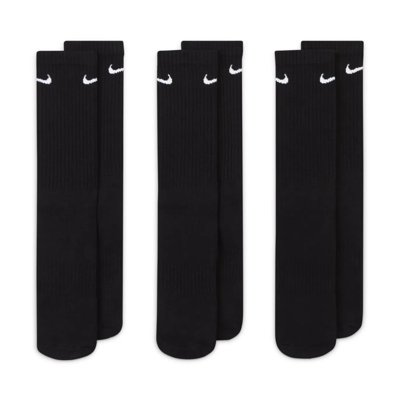Nike Everyday Cushioned Crew Sportsokken 3-Pack Zwart Wit