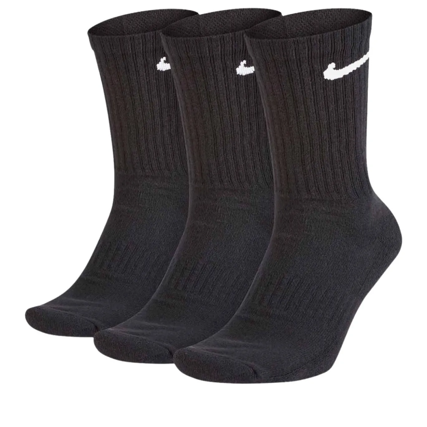 Nike Everyday Cushioned Crew Sportsokken 3-Pack Zwart Wit