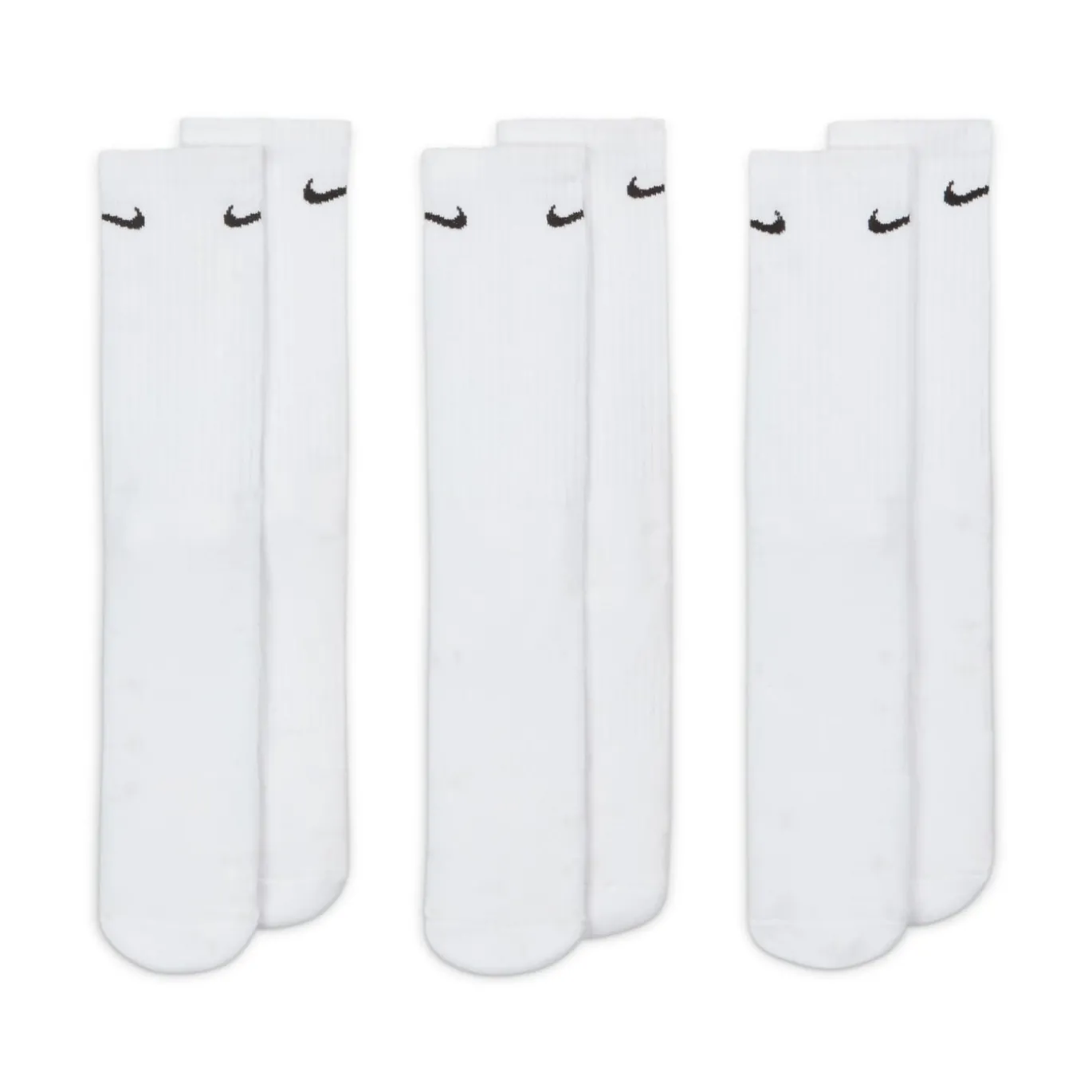 Nike Everyday Cushioned Crew Sportsokken 3-Pack Wit Zwart
