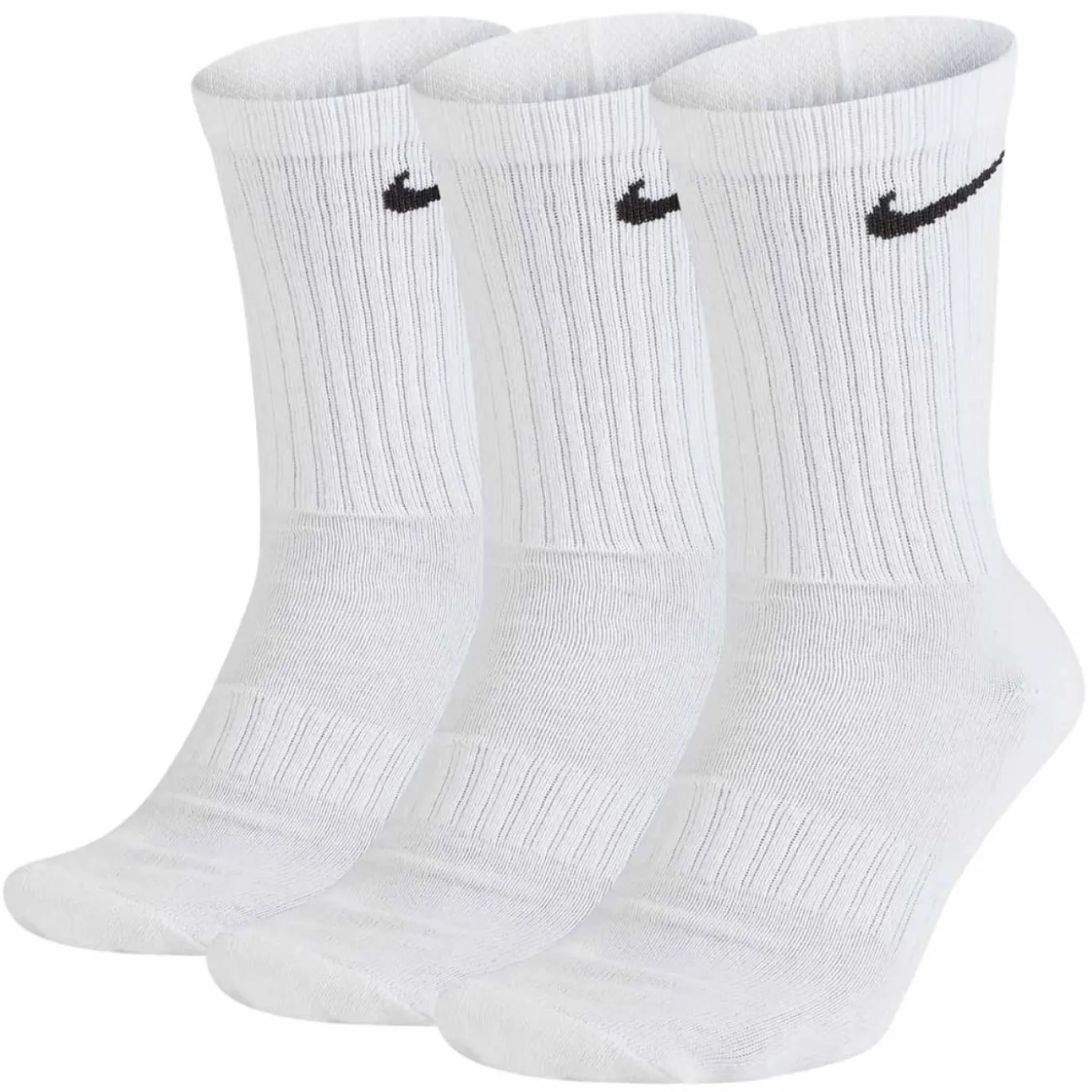 Nike Everyday Cushioned Crew Sportsokken 3-Pack Wit Zwart