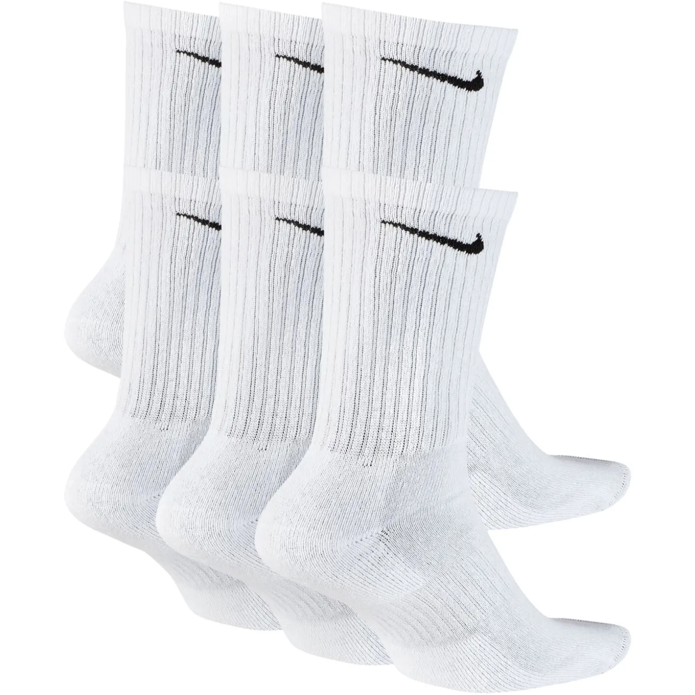 Nike Everyday Cushioned Crew Sportsokken 6-Pack Wit Zwart